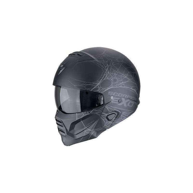 Modulohelm SCORPION EXO-COMBAT II SPIDERWEB Mattschwarz-Silber Modulohelm SCORPION EXO-COMBAT II SPIDERWEB Mattschwarz-Silber