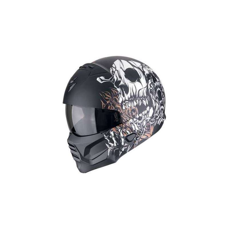 Modulierbarer Helm SCORPION EXO-COMBAT II GENESIS Mattschwarz-Weiß-Gold Modulierbarer Helm SCORPION EXO-COMBAT II GENESIS Mattschwarz-Weiß-Gold