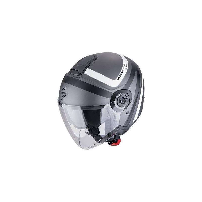 Casque Jet SCORPION EXO-CITY II RIVA Argent mat-Noir-Blanc Casque Jet SCORPION EXO-CITY II RIVA Argent mat-Noir-Blanc