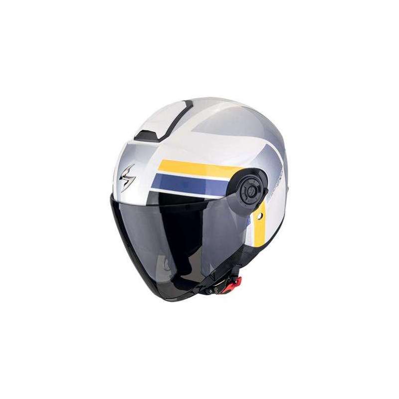 Casque Jet SCORPION EXO-CITY II BLUR Blanc-Argent-Jaune Casque Jet SCORPION EXO-CITY II BLUR Blanc-Argent-Jaune