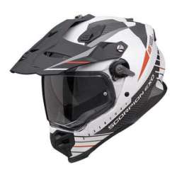 Adventure Helm SCORPION ADF-9000 AIR FEAT Mattweiß-Schwarz-Rot