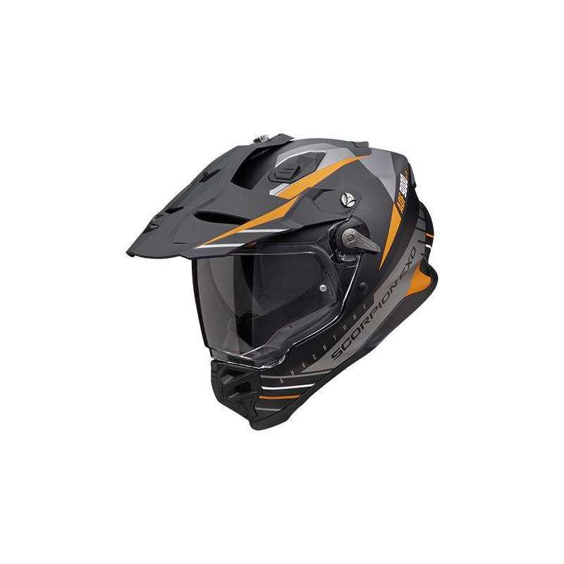 Adventure Helm SCORPION ADF-9000 AIR FEAT Mattschwarz-Silber-Orange