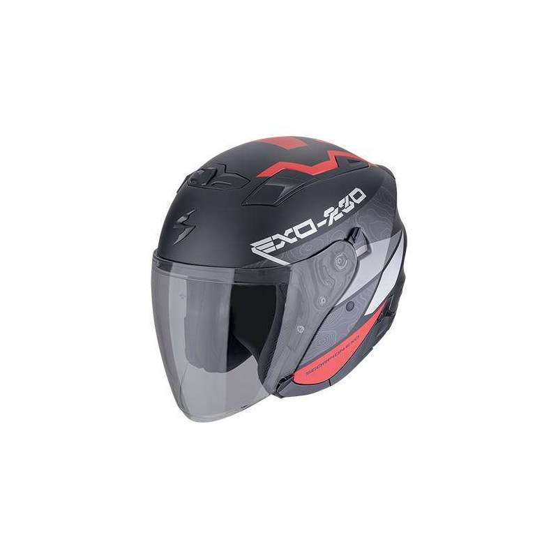 Casque Jet SCORPION EXO-230 BAND Noir mat-Rouge-Argent Casque Jet SCORPION EXO-230 BAND Noir mat-Rouge-Argent
