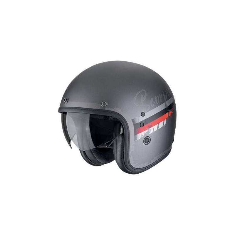 Casque Jet SCORPION BELFAST EVO ADONIS Argent mat-Rouge