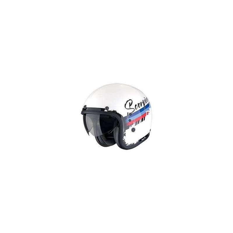 Casque Jet SCORPION BELFAST EVO ADONIS Blanc-Rouge-Bleu