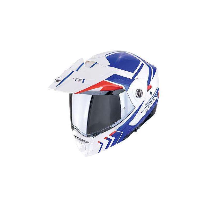Casque Modulable SCORPION ADX-2 LEWIS Blanc-Bleu-Rouge