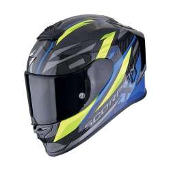Casque Intégral SCORPION EXO-R1 EVO CARBONE RUNNER AIR Noir-Bleu-Jaune fluo
