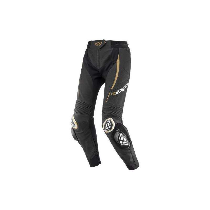Pantalon Ixon Lady VORTEX 3 Cuir Noir Blanc Or