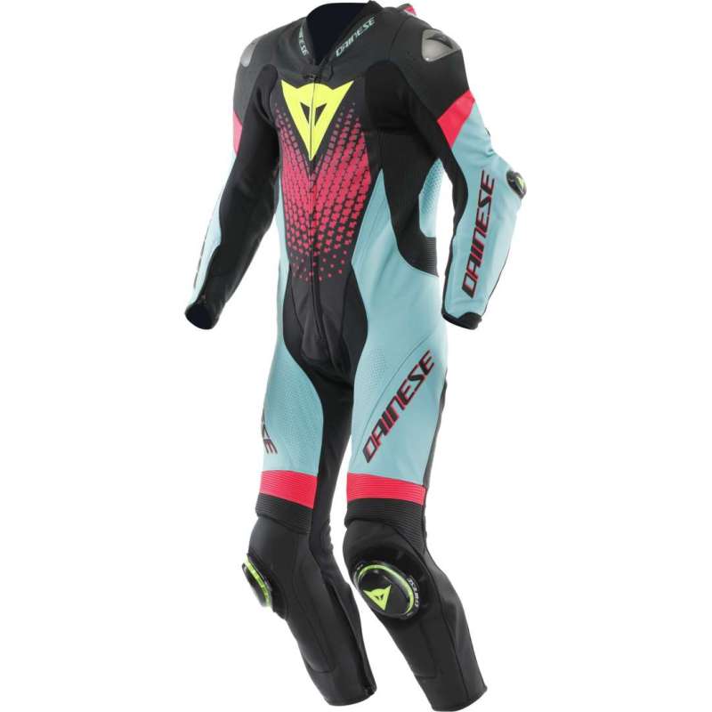 Combinaison Danese en cuir perf. 1Pc Laguna Seca 6 noir-bleu-fuchsi Combinaison Danese en cuir perf. 1Pc Laguna Seca 6 noir-bleu-fuchsi