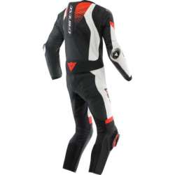 Combinaison Danese en cuir perf. 1Pc Laguna Seca 6 noir-blanc-rouge