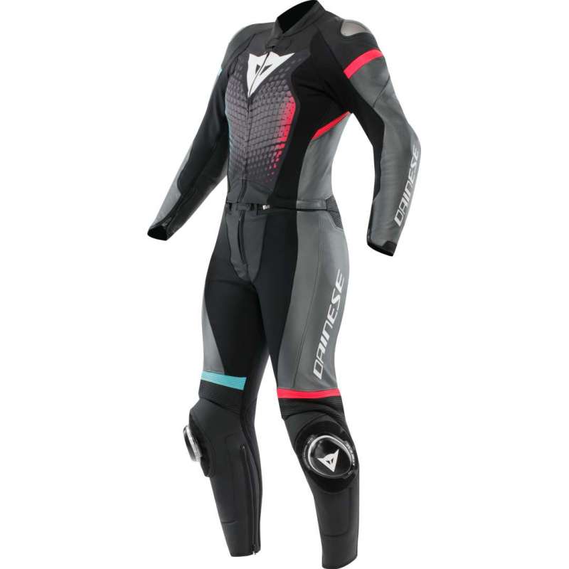 Danese 2Pc Lederkombi Fulminea schwarz-anthrazit-weiß
