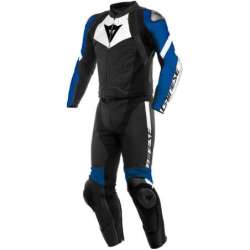 Danese 2Pc Lederkombi Avro 4 schwarz-weiß-blau