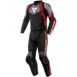 Danese 2Pc Lederkombi Avro 4 schwarz-anthrazit-rot