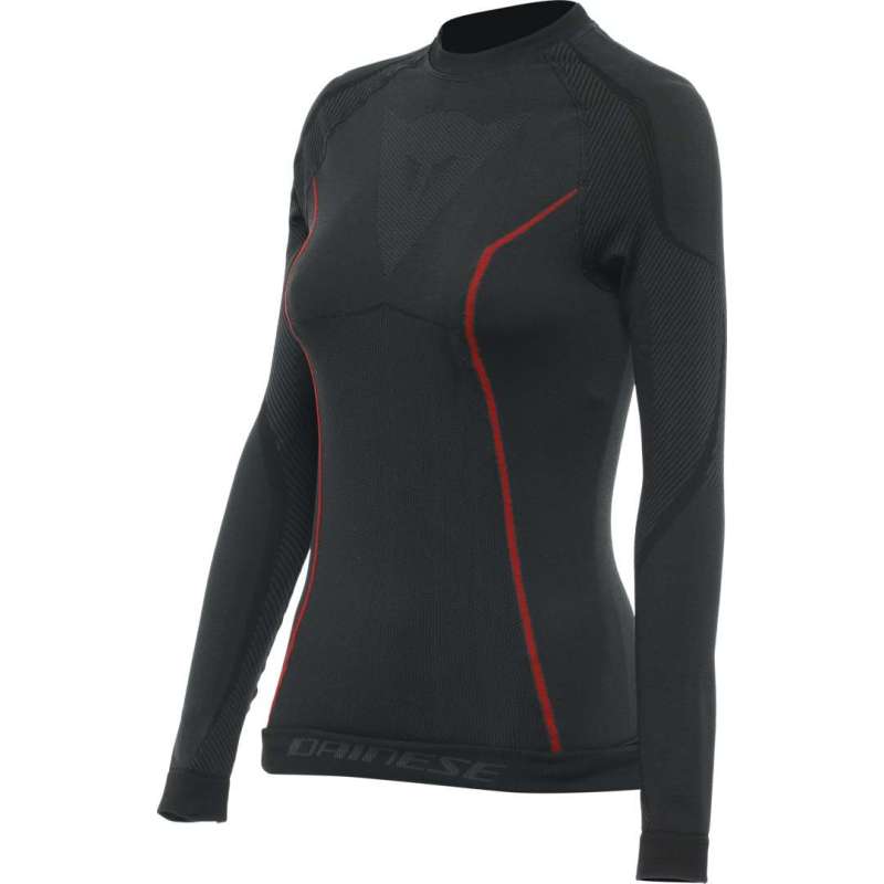 Funktionelles T-Shirt Dainese LS Thermo für Frauen schwarz-rot