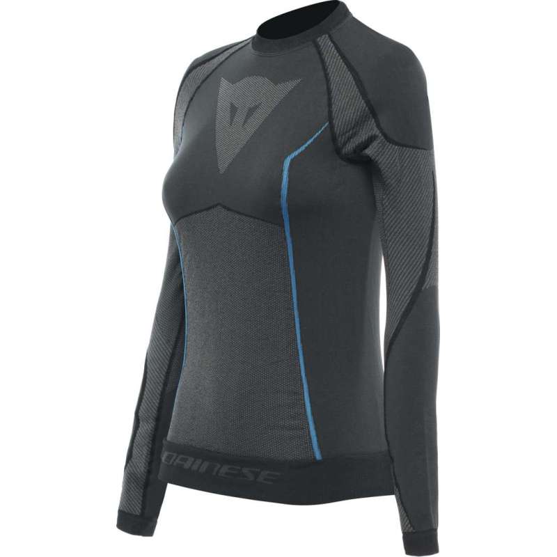 T-shirt fonctionnel Dainese LS Dry pour femmes noir-bleu