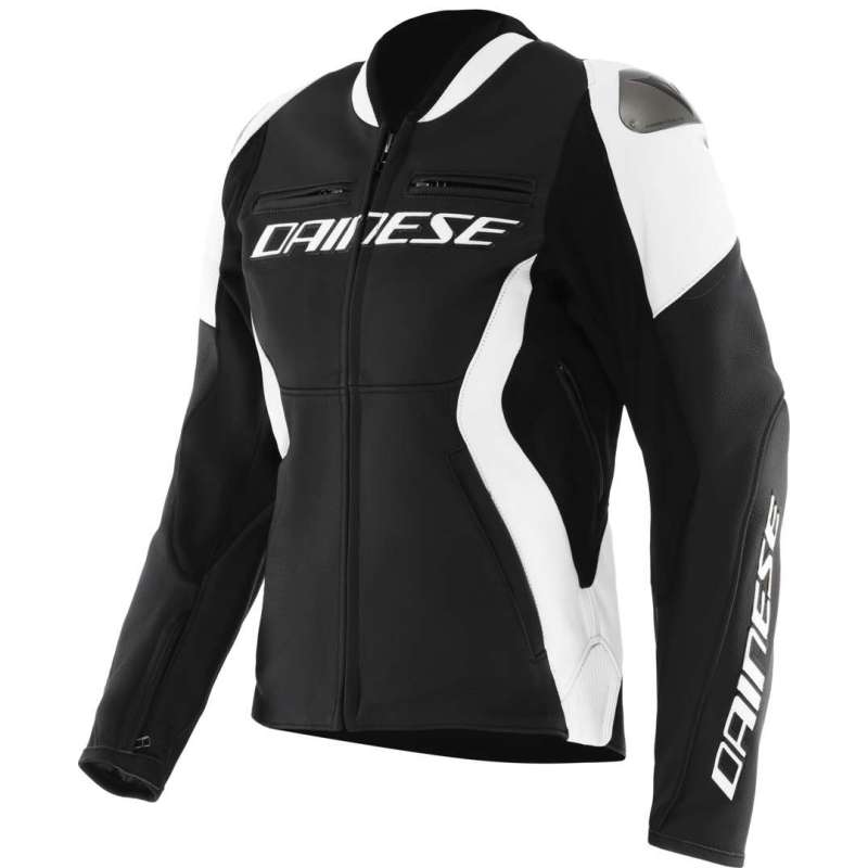 Damenjacke Dainese Leder Racing 5 schwarz-weiß