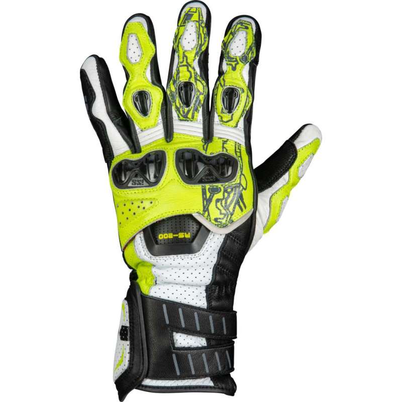 Handschuhe IXS RS-200 3.0 weiß-neon gelb-schwarz