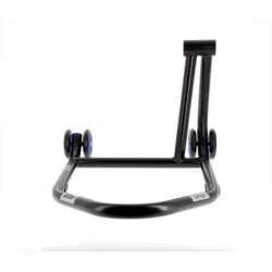 Béquille de stand monobras droite BIHR Home Track noir mat roues bleu