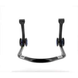 Béquille de stand arrière BIHR Home Track supports en "L" noir mat roues bleu