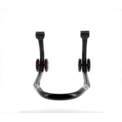 Béquille de stand avant BIHR Home Track noir mat roues rose