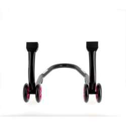 Béquille de stand avant BIHR Home Track noir mat roues rose