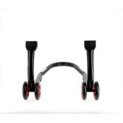 Béquille de stand avant BIHR Home Track noir mat roues rouge