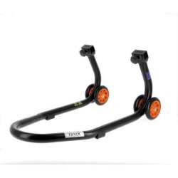 Béquille de stand avant BIHR Home Track noir mat roues orange