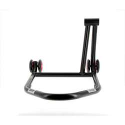 Béquille de stand monobras droite BIHR Home Track noir mat roues rouge
