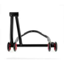 Béquille de stand monobras droite BIHR Home Track noir mat roues rouge