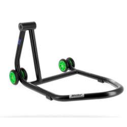 Béquille de stand monobras gauche BIHR Home Track noir mat roues vert