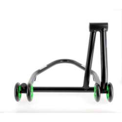 Béquille de stand monobras gauche BIHR Home Track noir mat roues vert