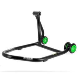 Béquille de stand monobras gauche BIHR Home Track noir mat roues vert