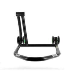 Béquille de stand monobras gauche BIHR Home Track noir mat roues vert