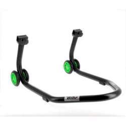 Béquille de stand arrière BIHR Home Track supports en "L" noir mat roues vert