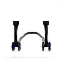 Béquille de stand avant BIHR Home Track noir mat roues bleu