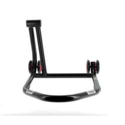 Béquille de stand monobras gauche BIHR Home Track noir mat roues rouge