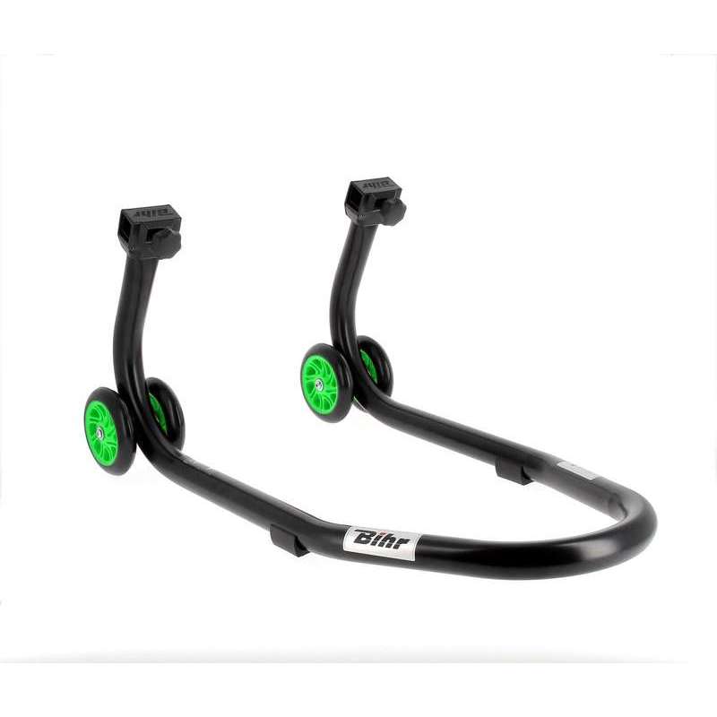 Béquille de stand avant BIHR Home Track noir mat roues vert