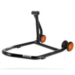 Einarmiger Standfuß links BIHR Home Track mattschwarz Räder orange