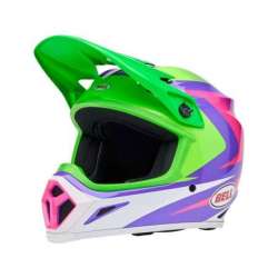 Cross Helm BELL MX-9 Mips - Jackal Gloss Hi-Viz Green/Purple