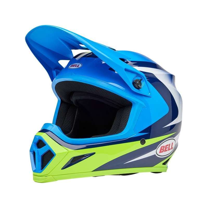 Cross Helm BELL MX-9 Mips - Jackal Gloss Blue/Hi-Viz Yellow