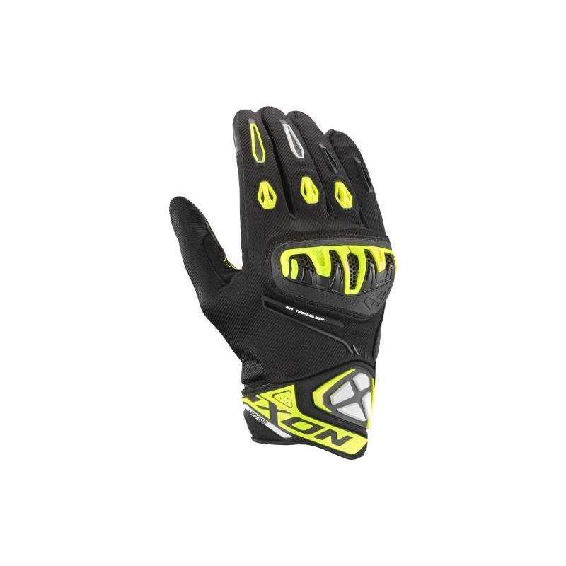 Gants IXON MIRAGE AIR Noir Jaune vif