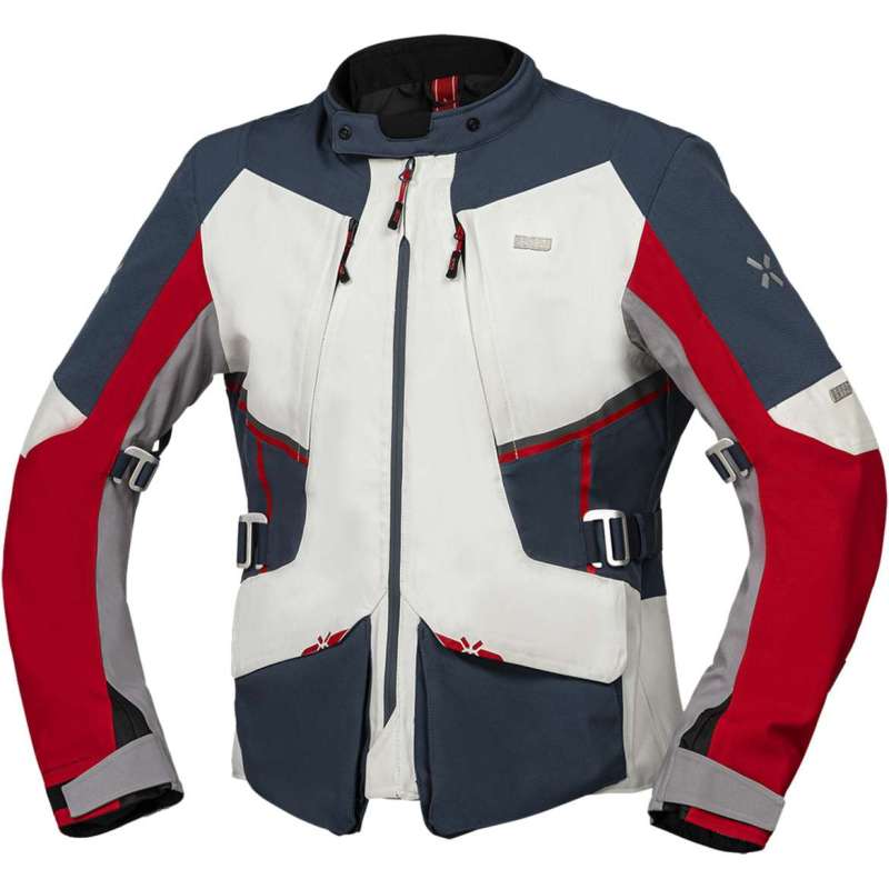 Jacke IXS laminiertTourster-STX 1.0 hellgrau-blau-rot