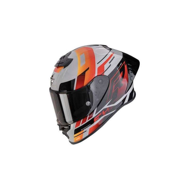 Integralhelm SCORPION EXO R1 EVO II AIR ADRENALINE Grau Rot Orange