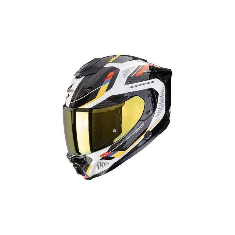 Casque Intégral SCORPION EXO 1500 AIR SLEEK Blanc Bleu Jaune