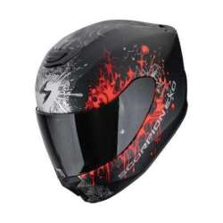 Integralhelm SCORPION EXO 391 WOLF Mattschwarz Silber Rot