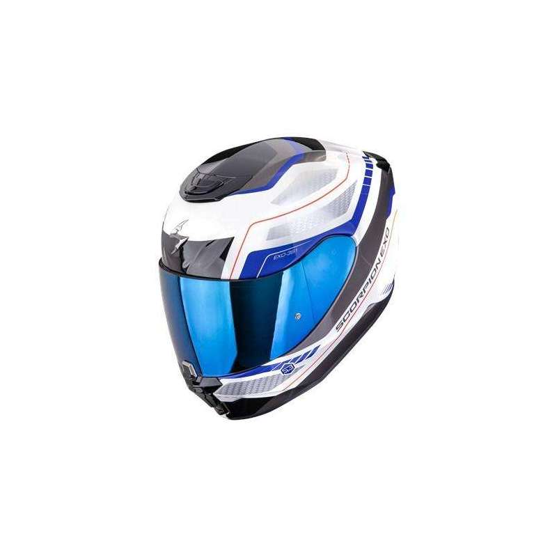 Casque Intégral SCORPION EXO 391 LEO Blanc Bleu