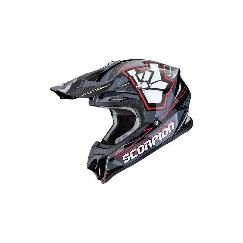 Cross Helm SCORPION VX 16 EVO AIR ROK Schwarz Grau Rot