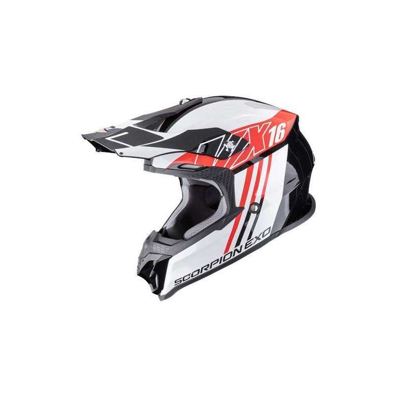 Cross Helm SCORPION VX 16 EVO AIR LIGNES Schwarz Rot