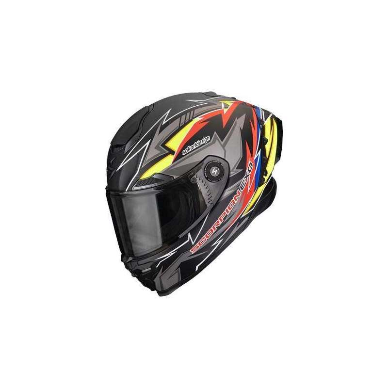 Integralhelm SCORPION EXO RACE AIR MOVE ON Mattschwarz Rot Gelb