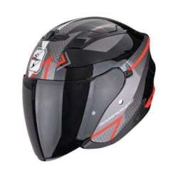 Casque Jet SCORPION EXO 230 LOOP Noir métal Rouge